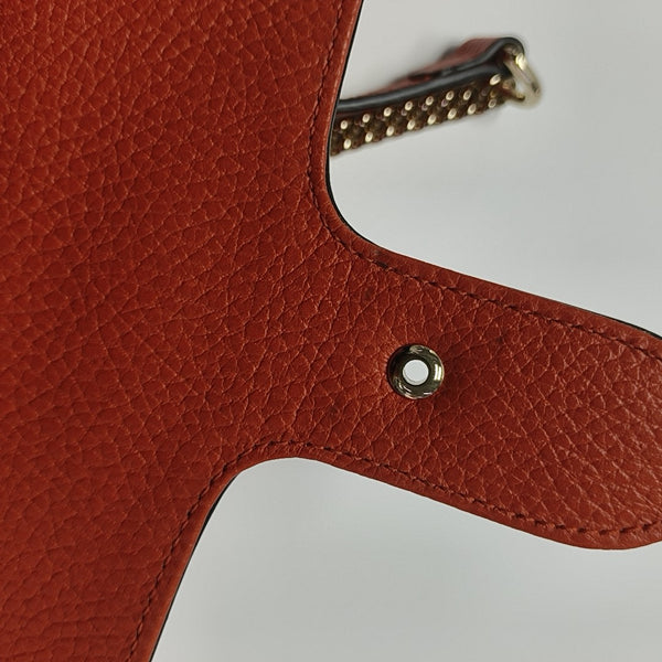 Interlocking G Small Calfskin Orange