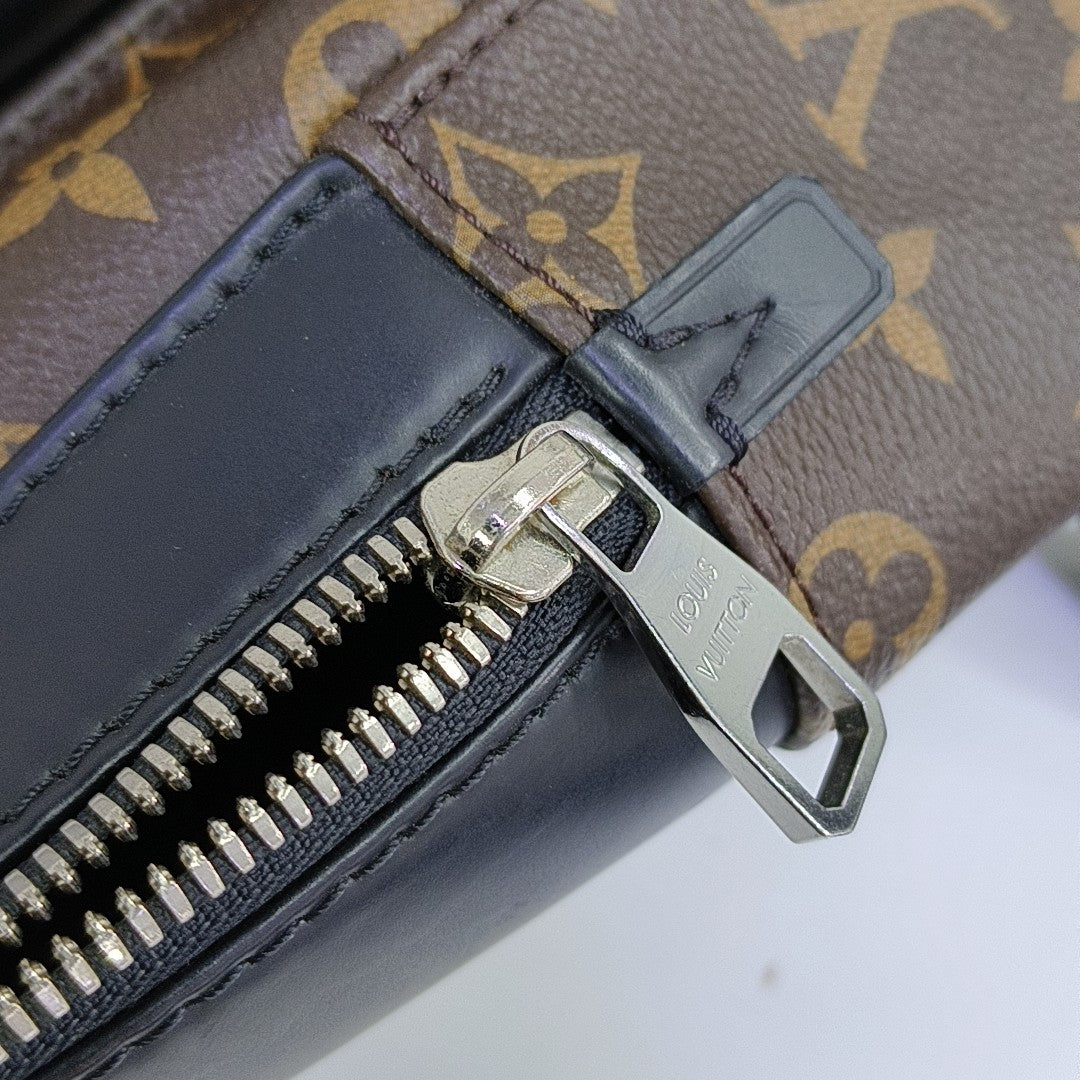 JOSH Monogram Coated Canvas Brown