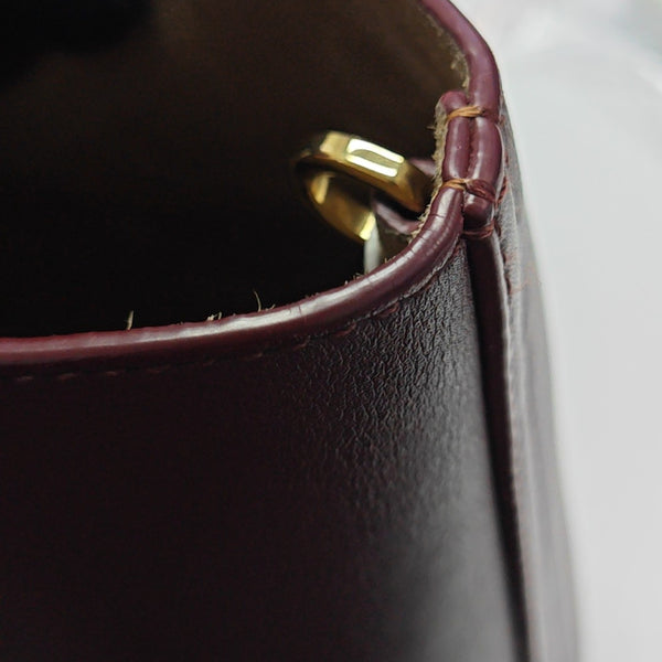 Pebble Bucket Mini Calfskin Red