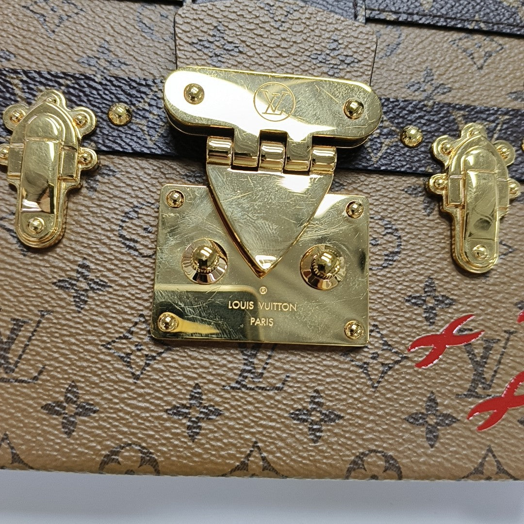 PETITE MALLE Monogram Coated Canvas Brown
