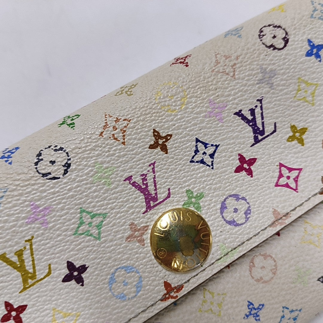 LV × TM PORTE MONNAIE Monogram Coated Canvas White Wallet