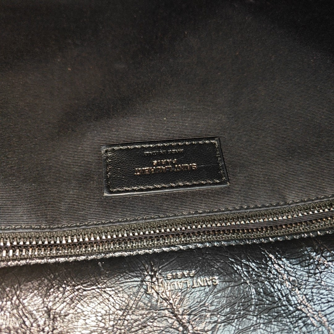 NIKI Medium Chevron Calfskin Black