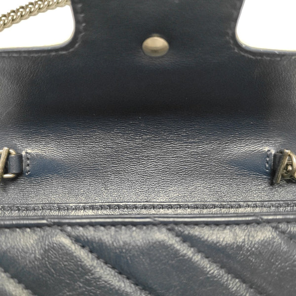 GG Marmont Super Mini Quilted Calfskin Blue