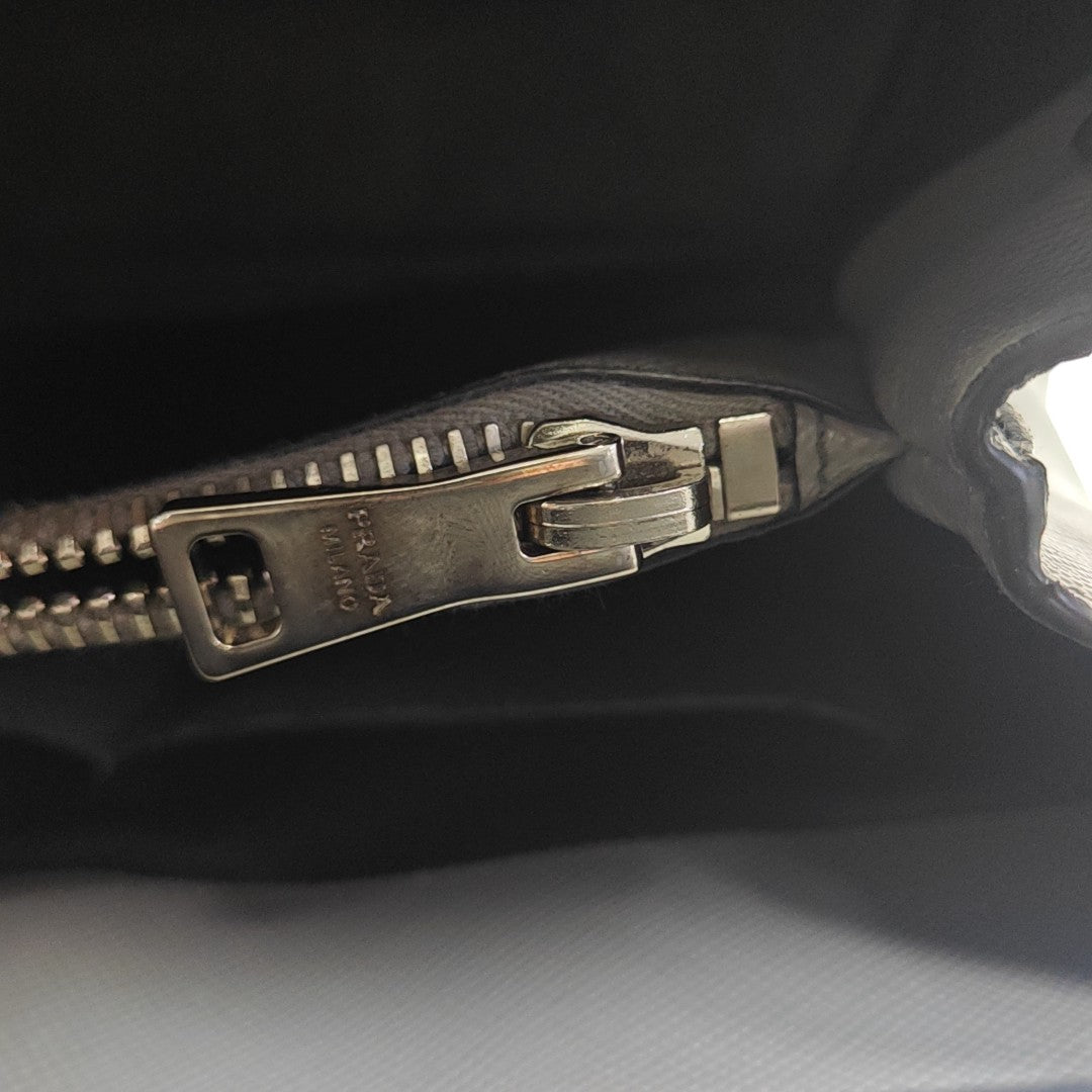 Double Medium Saffiano Calfskin Gray