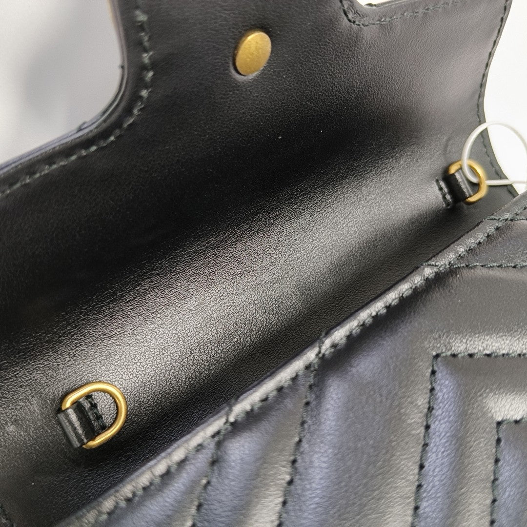 GG Marmont Mini Quilted Calfskin Black