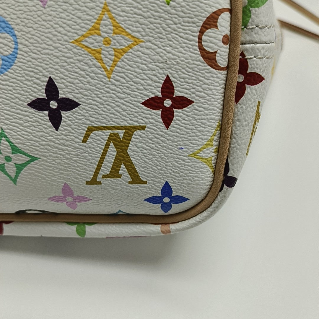 LV × TM NEVERFULL MM Monogram Coated Canvas White