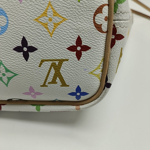 LV × TM NEVERFULL MM Monogram Coated Canvas White