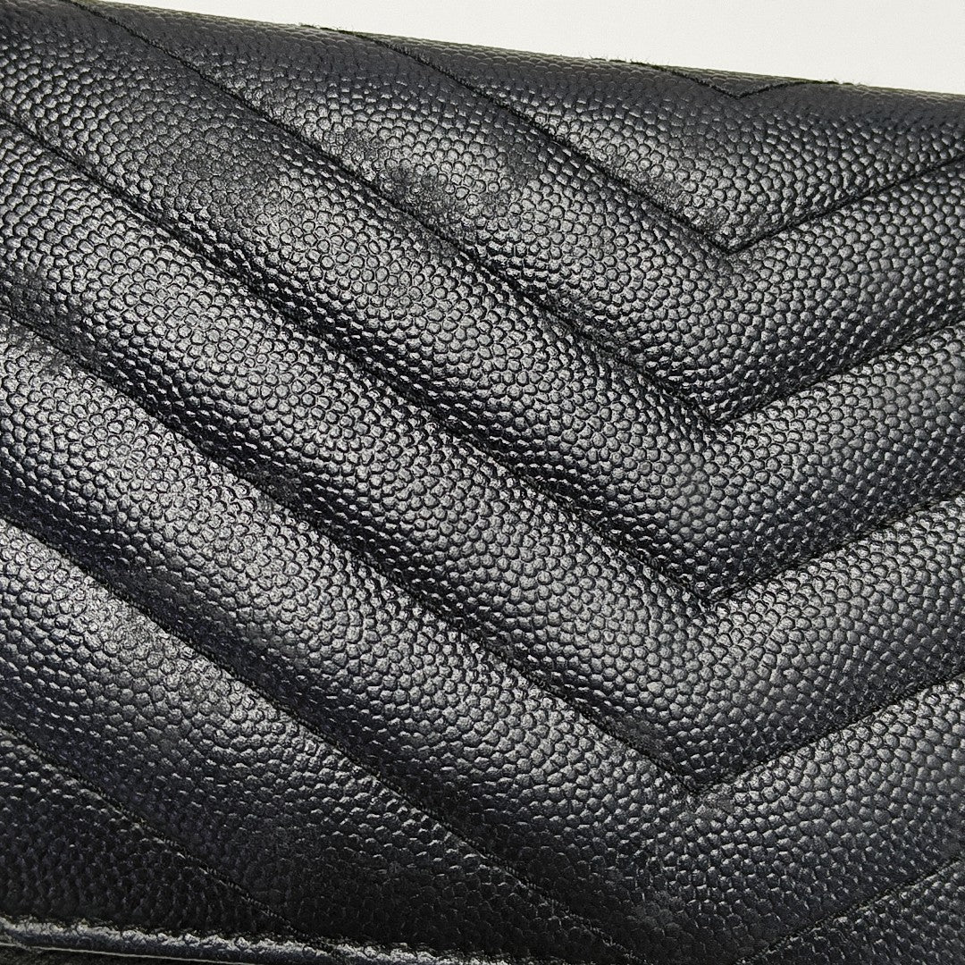 MONOGRAM Chevron Calfskin Black Wallet