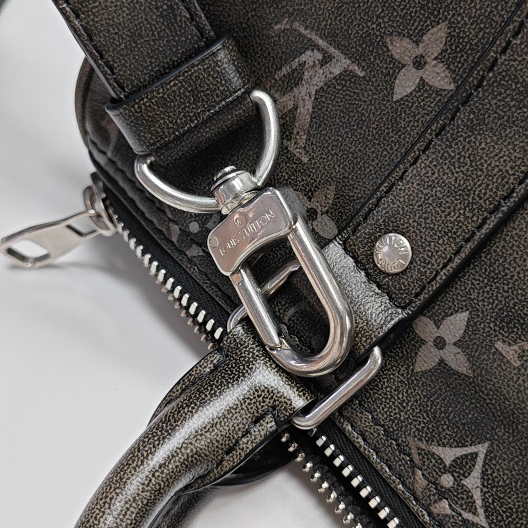 KEEPALL Monogram Calfskin Green