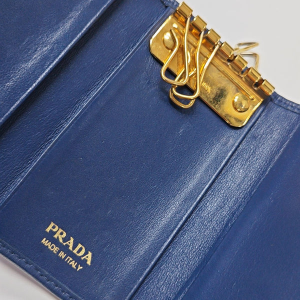 Saffiano Calfskin Key Pouch Blue