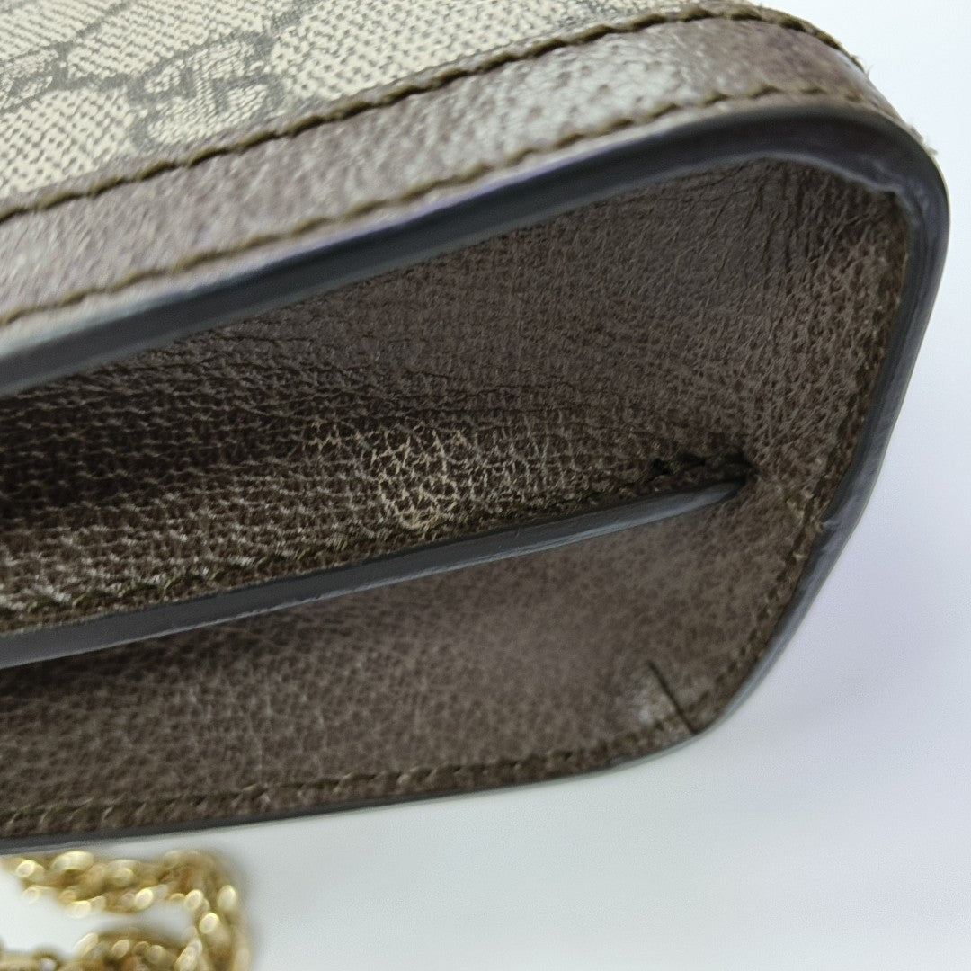 Ophidia Small Monogram Coated Canvas Beige