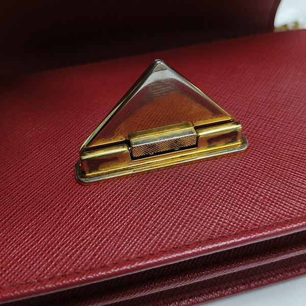 Saffiano Calfskin Crossbody Bag Red