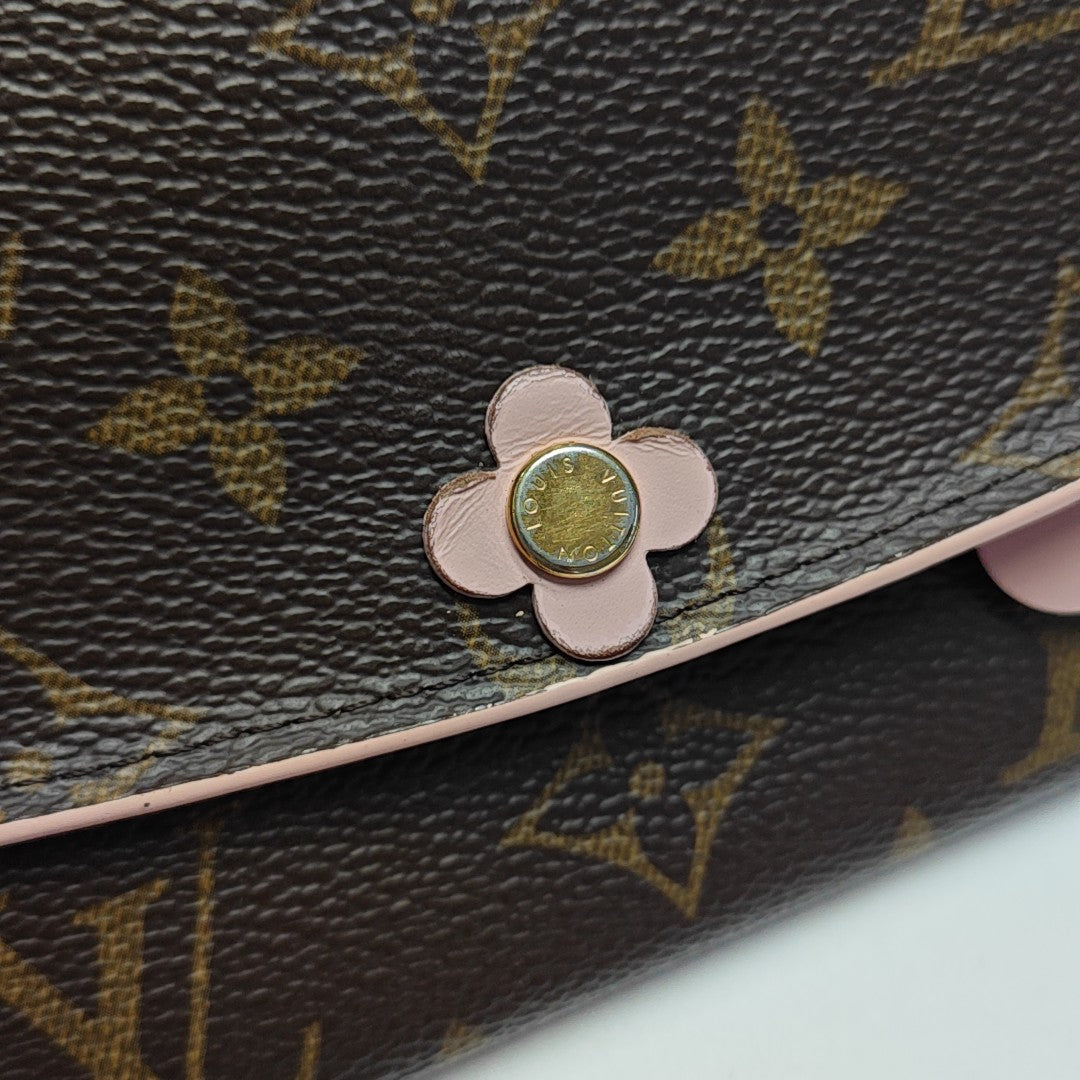 EMILIE Monogram Coated Canvas Brown Wallet