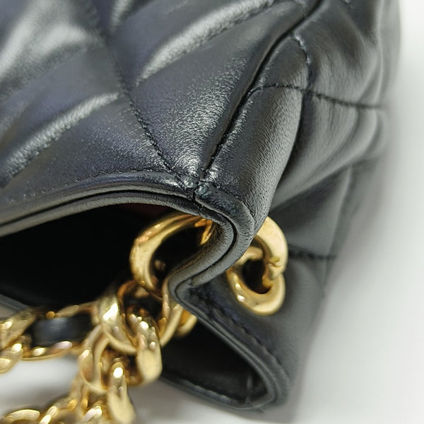 Quilted Lambskin Shoulder Bag Small Black
