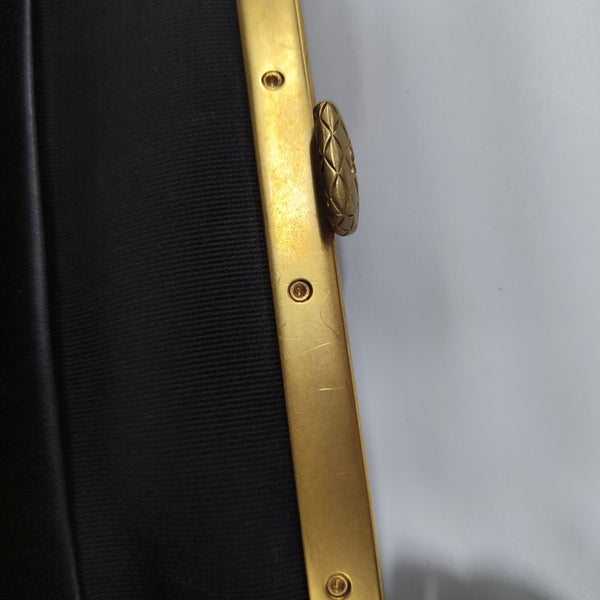 Quilted Patent Leather Top Handle Bag Small Black