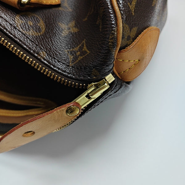 SPEEDY 30 Monogram Coated Canvas Brown