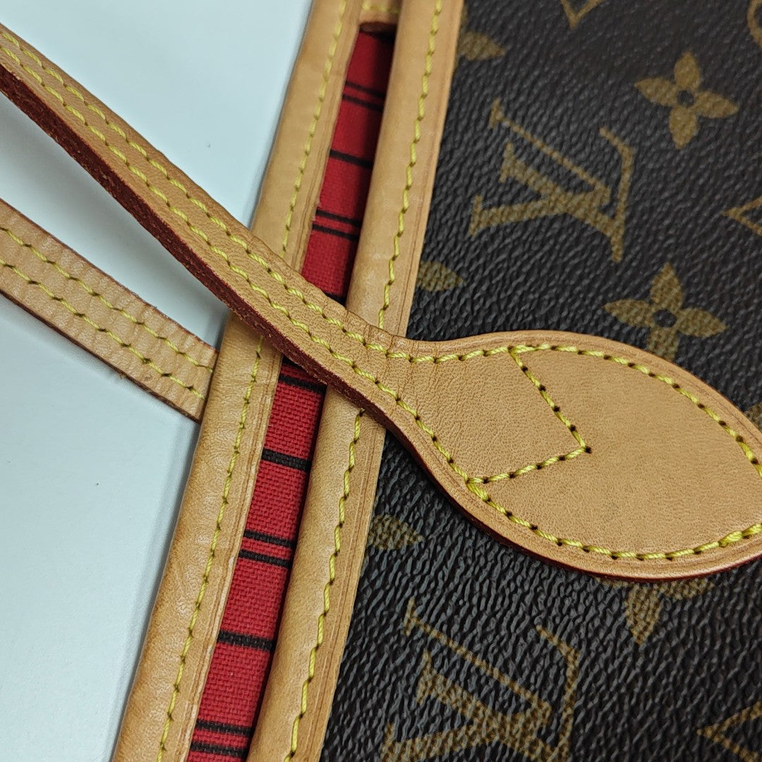 NEVERFULL MM Monogram Coated Canvas Brown