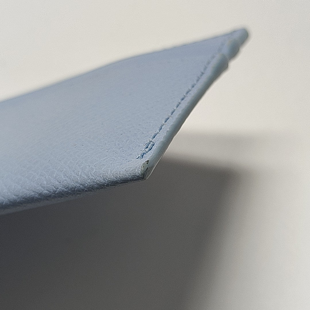 Gancini Calfskin Blue Card Holder