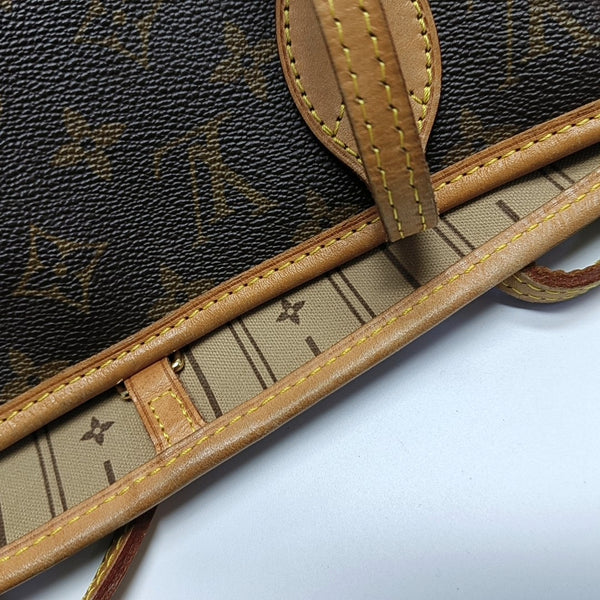 NEVERFULL MM Monogram Coated Canvas Brown