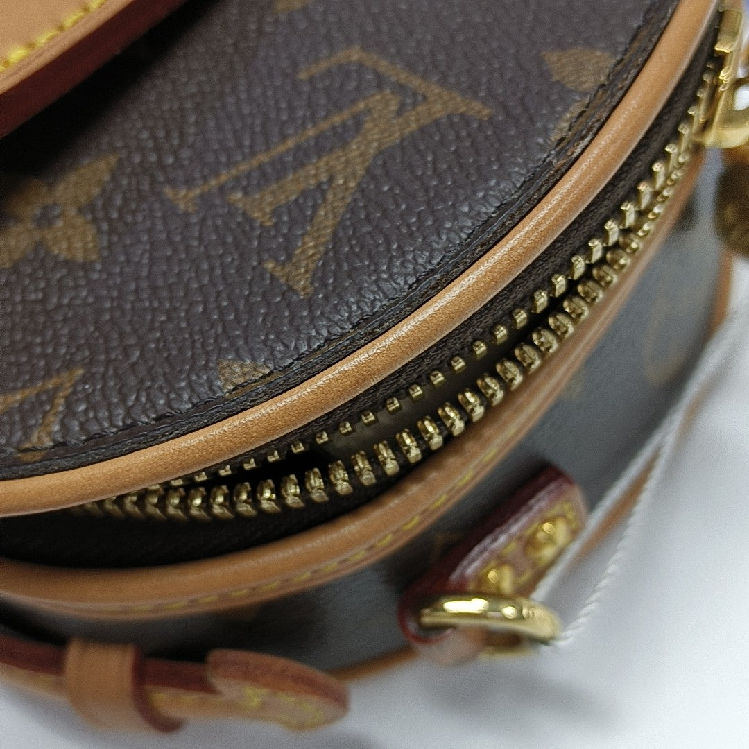 BOITE CHAPEAU Mini Monogram Coated Canvas Brown