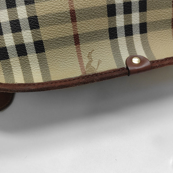 Coated Canvas Shoulder Bag Beige