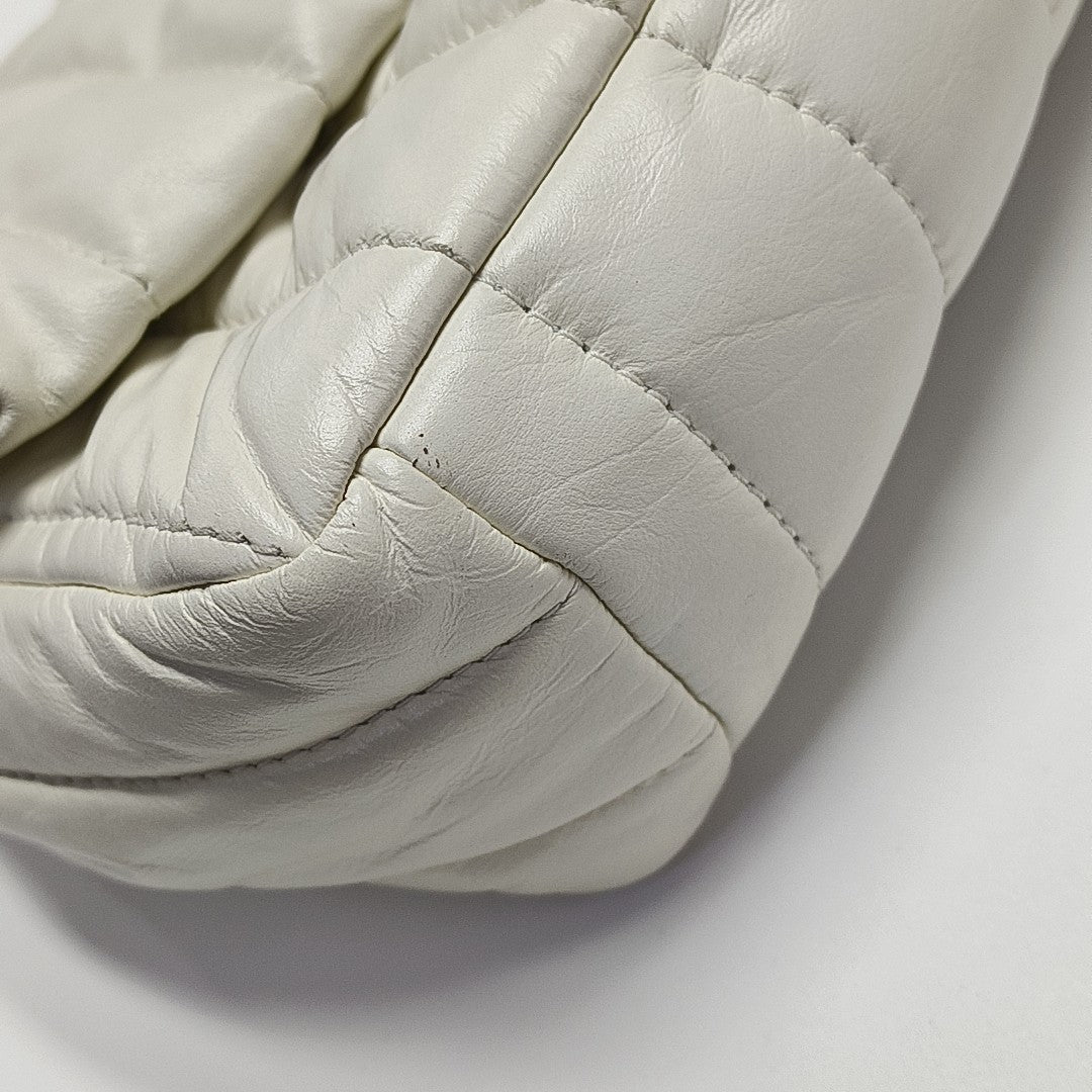 BB Quilted Calfskin White