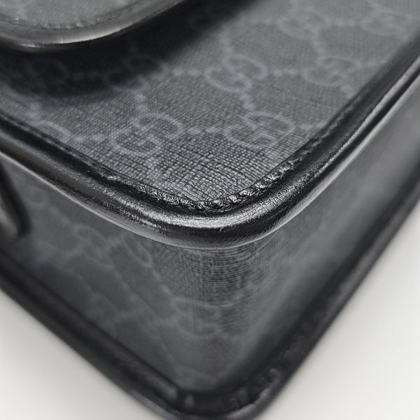 Monogram Calfskin Shoulder Bag Small Black