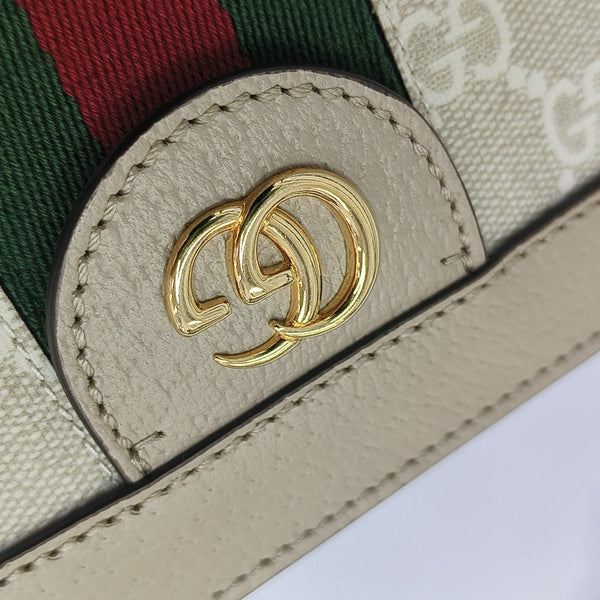Ophidia Small Monogram Coated Canvas White