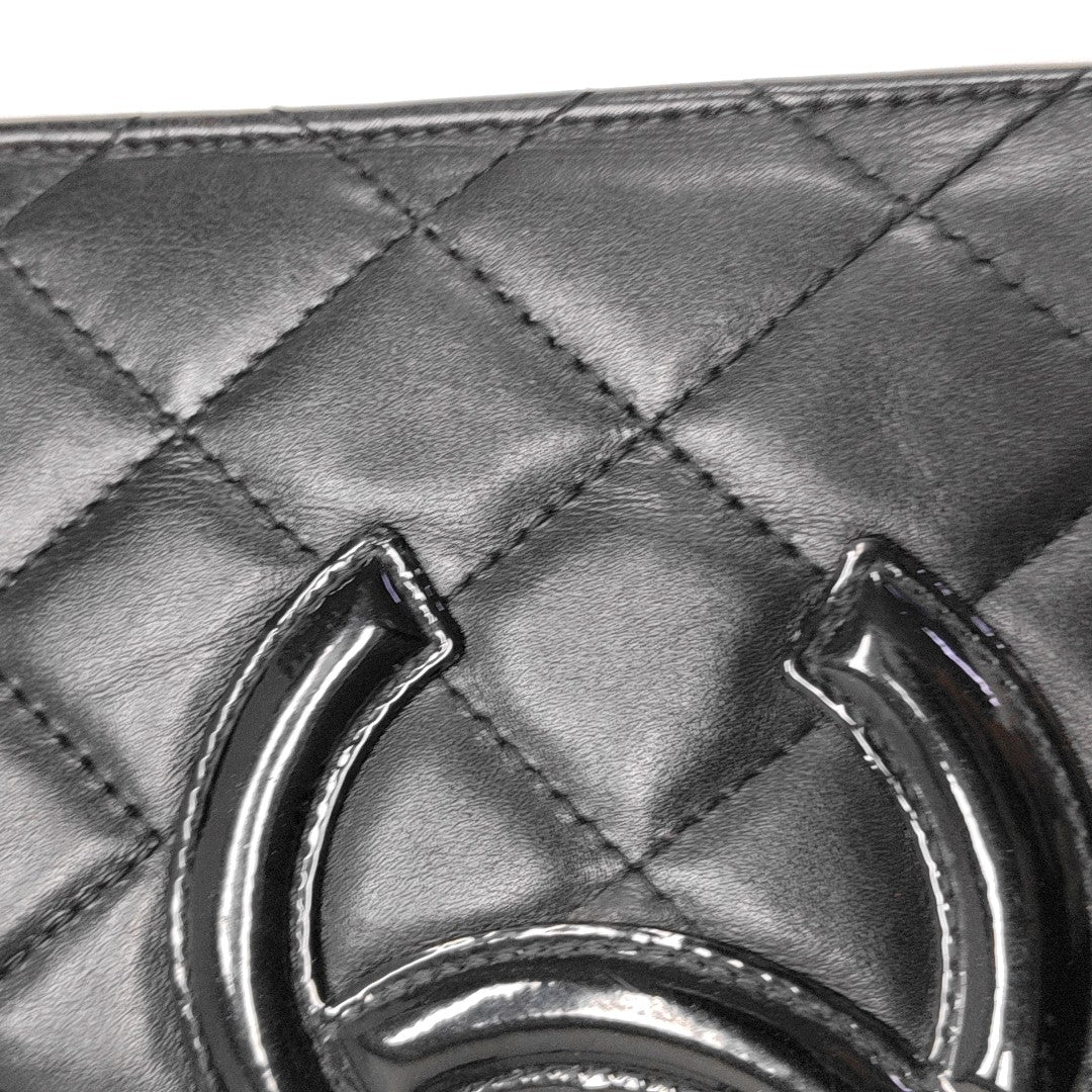 CAMBON Quilted Calfskin Black Wallet