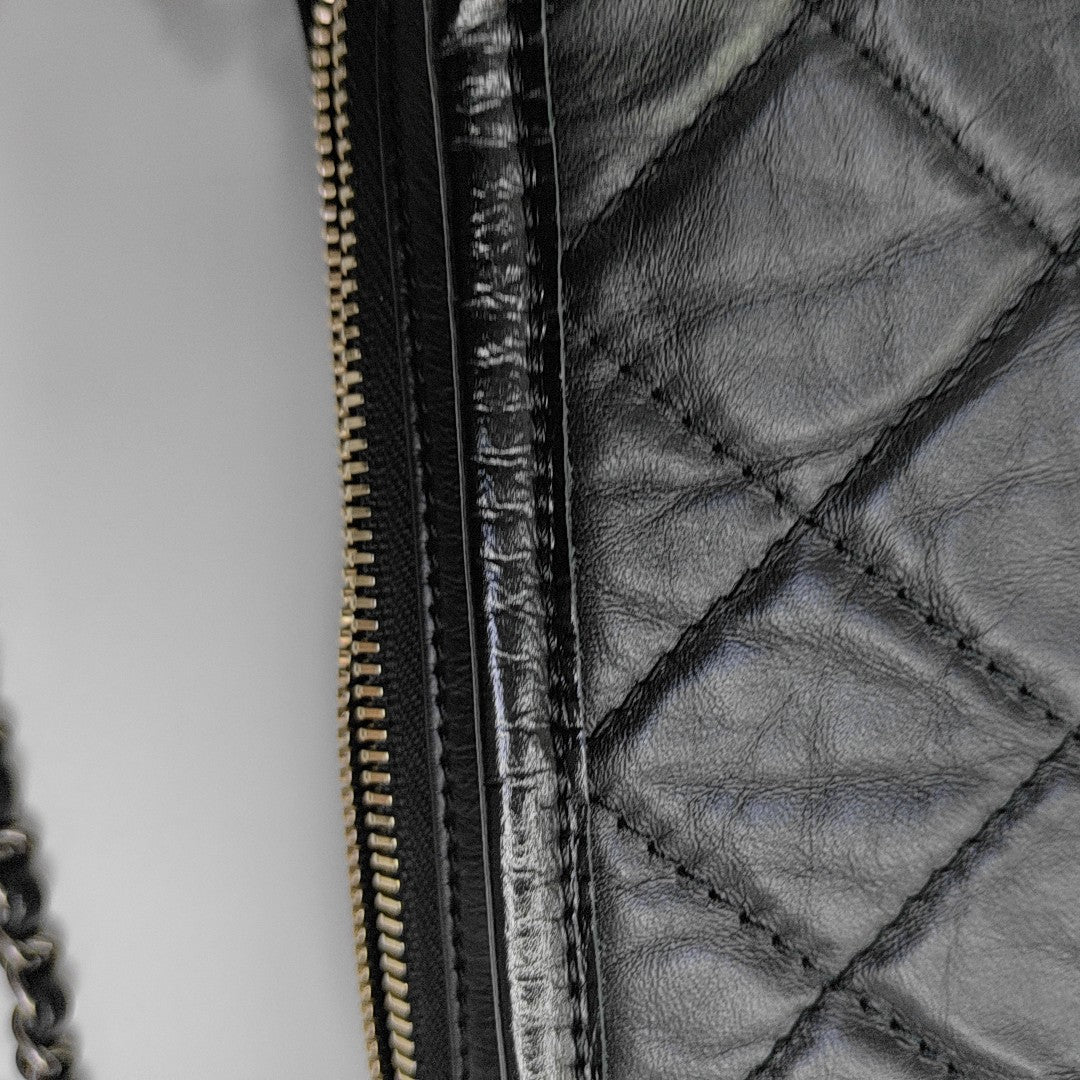 GABRIELLE Small Quilted Calfskin Black