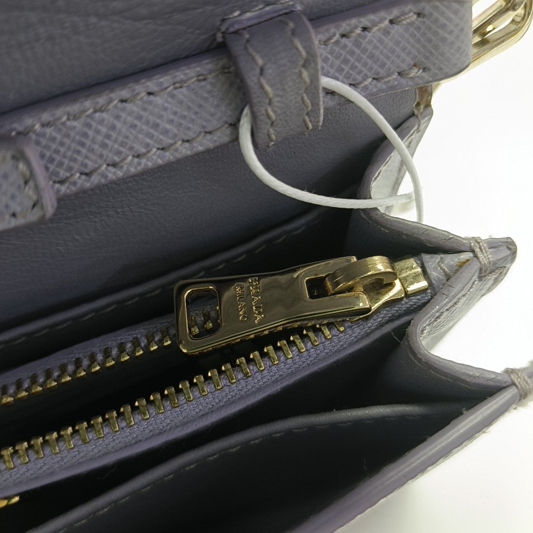 Fold Wallet Leather Purple