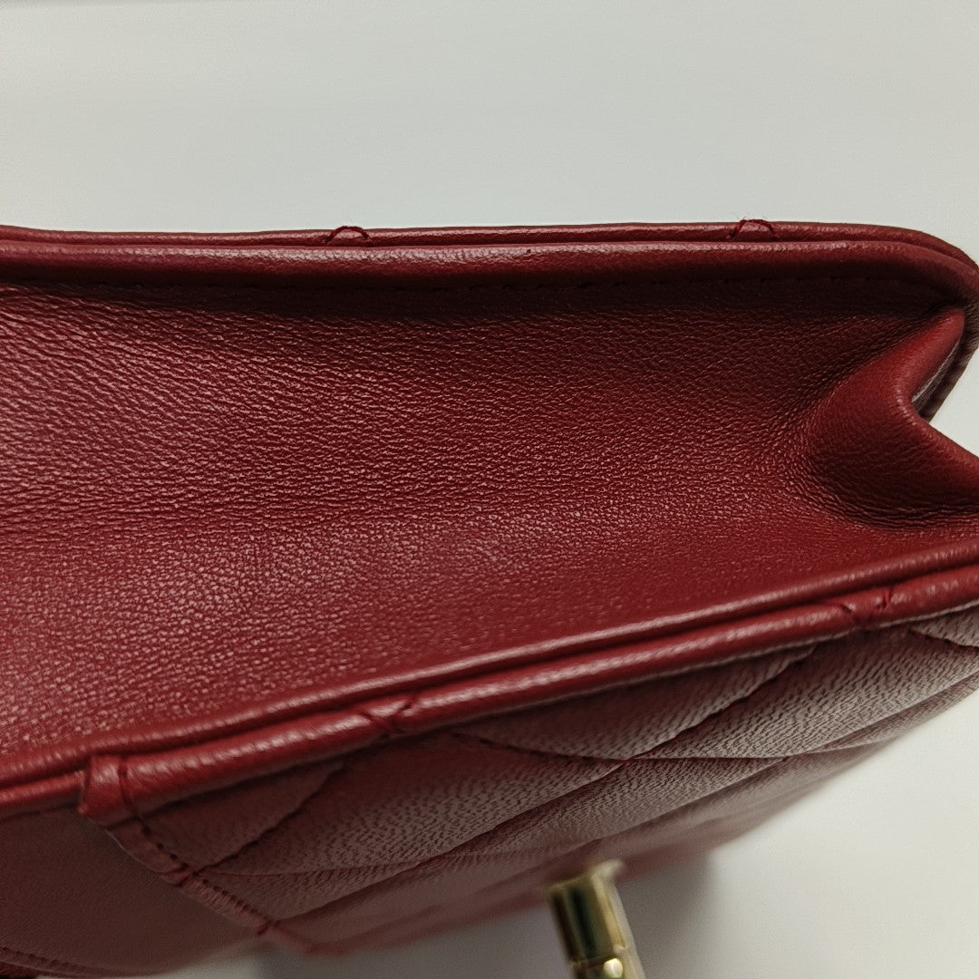 WOC Quilted Lambskin Red