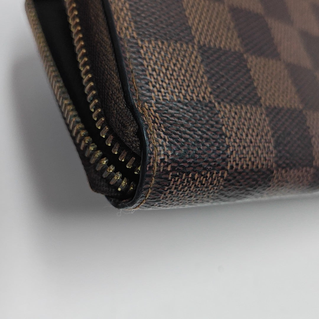 ZIPPY Damier Ebene Coated Canvas Brown Wallet