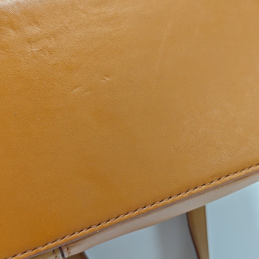 Calfskin Top Handle Bag Brown