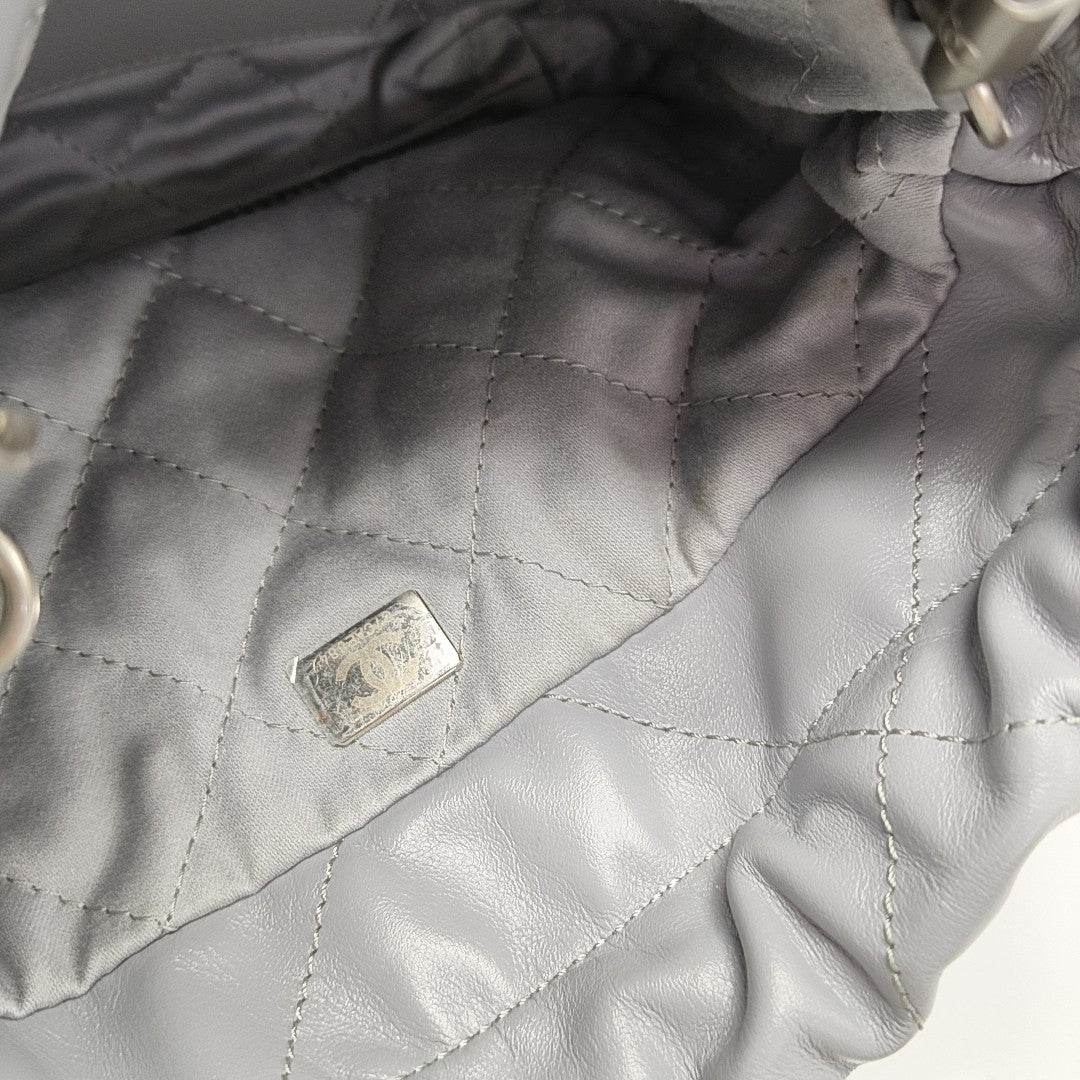 CHANEL 22 Mini Quilted Calfskin Gray