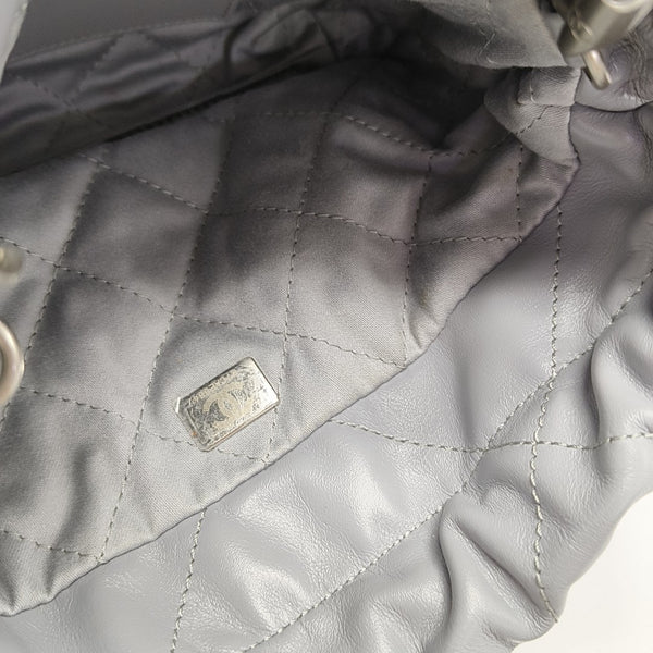 CHANEL 22 Mini Quilted Calfskin Gray