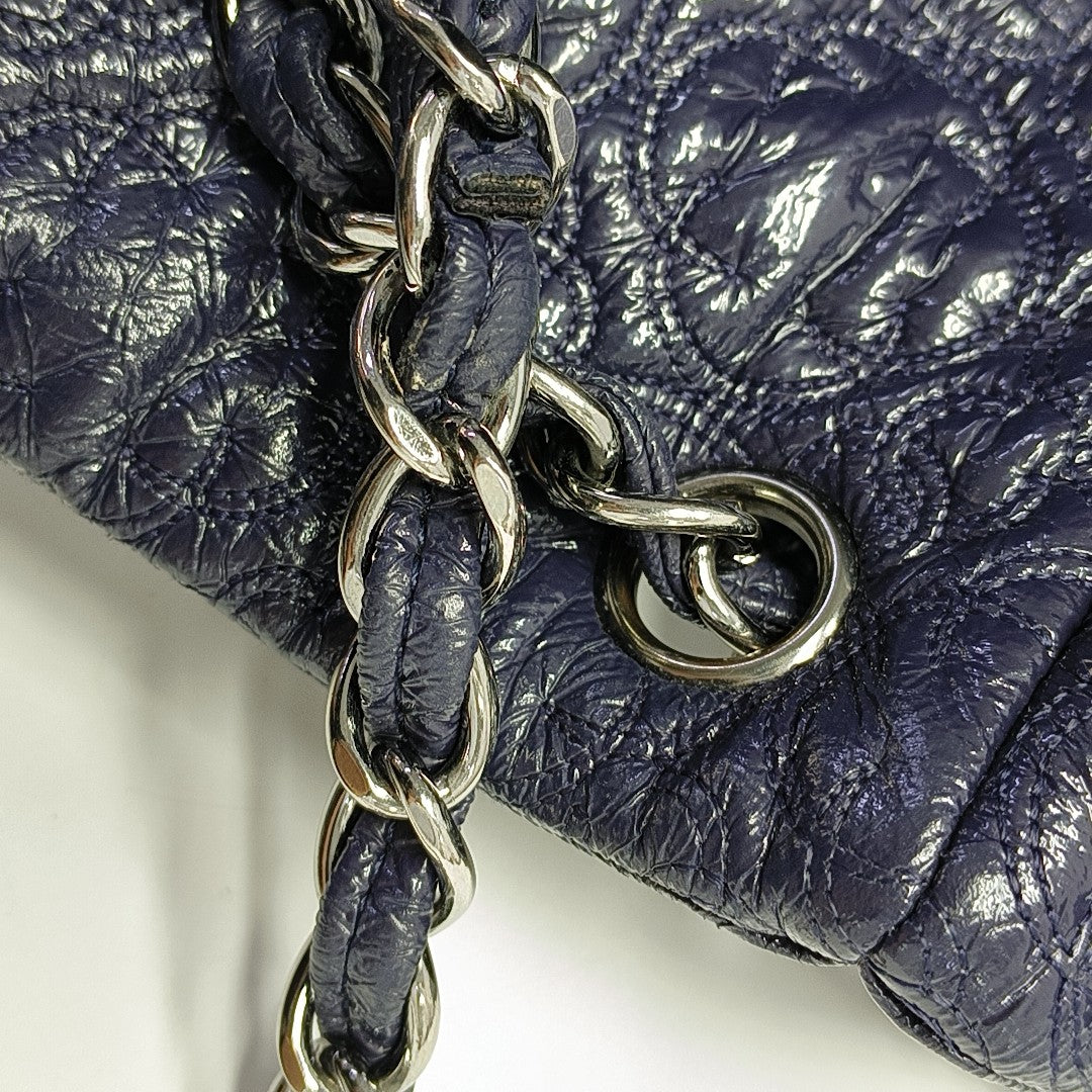 Quilted Calfskin Top Handle Bag Blue