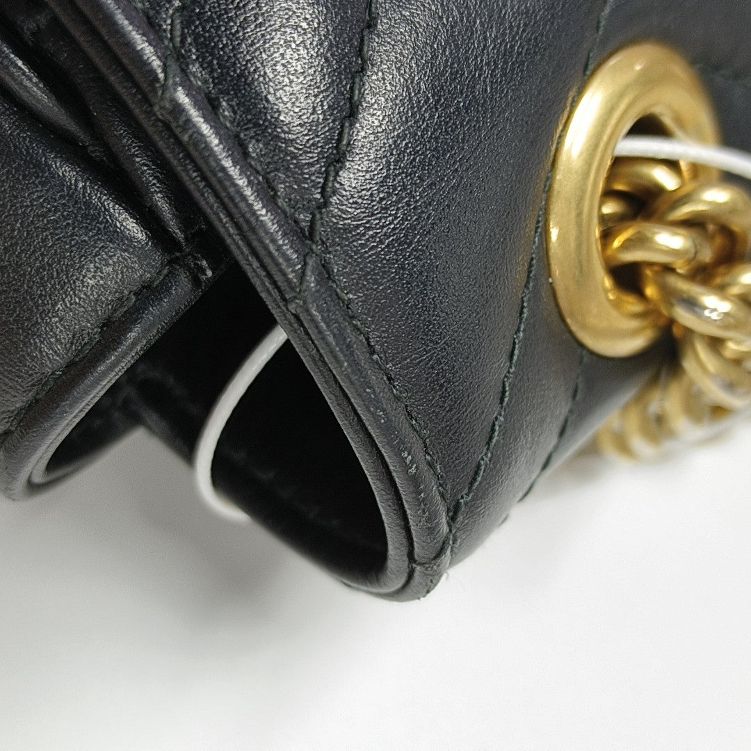 GG Marmont Small Quilted Calfskin Black