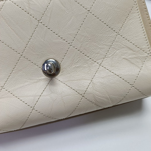 Quilted Calfskin Shoulder Bag Beige