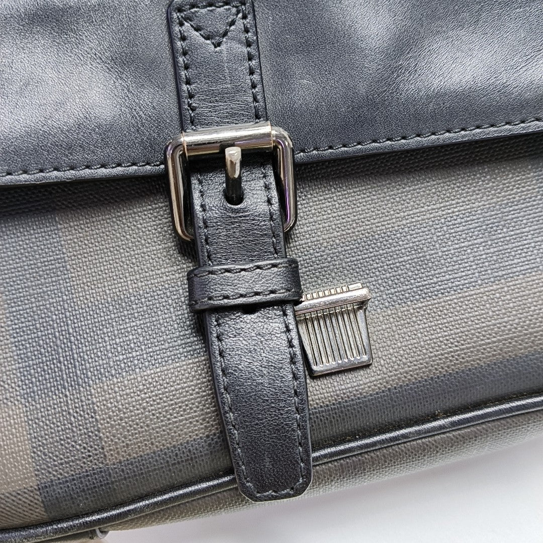 Coated Canvas Crossbody Bag Brown