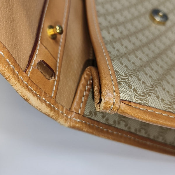 Coated Canvas Shoulder Bag Beige