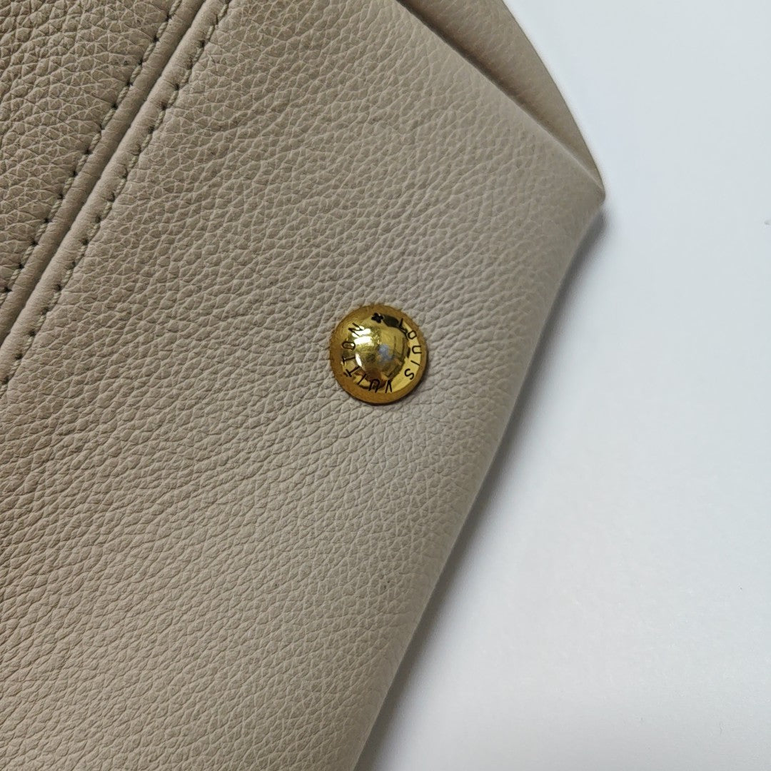 LOW KEY HOBO MM Monogram Calfskin Beige