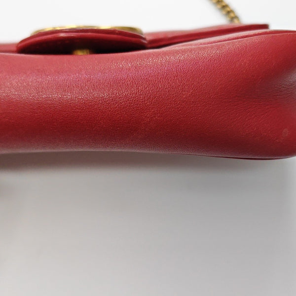 GG Marmont Mini Quilted Calfskin Red