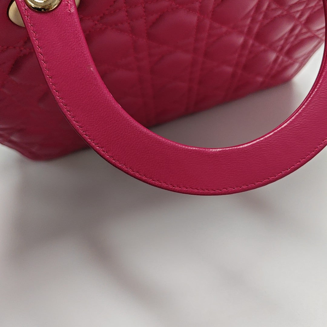 Lady Dior Large Cannage Lambskin Red