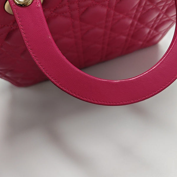 Lady Dior Large Cannage Lambskin Red