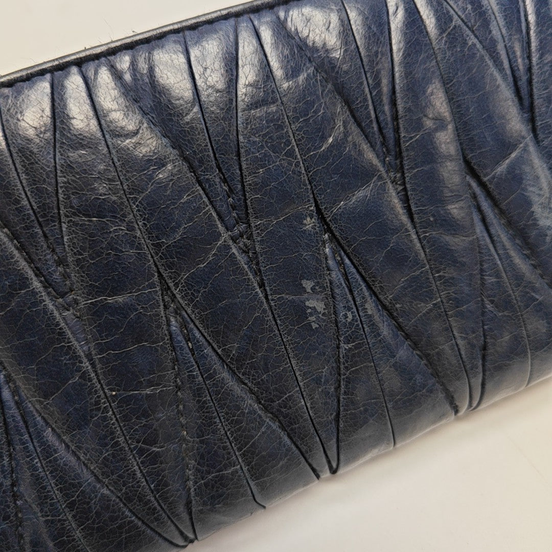 Quilted Lambskin Wallet Blue