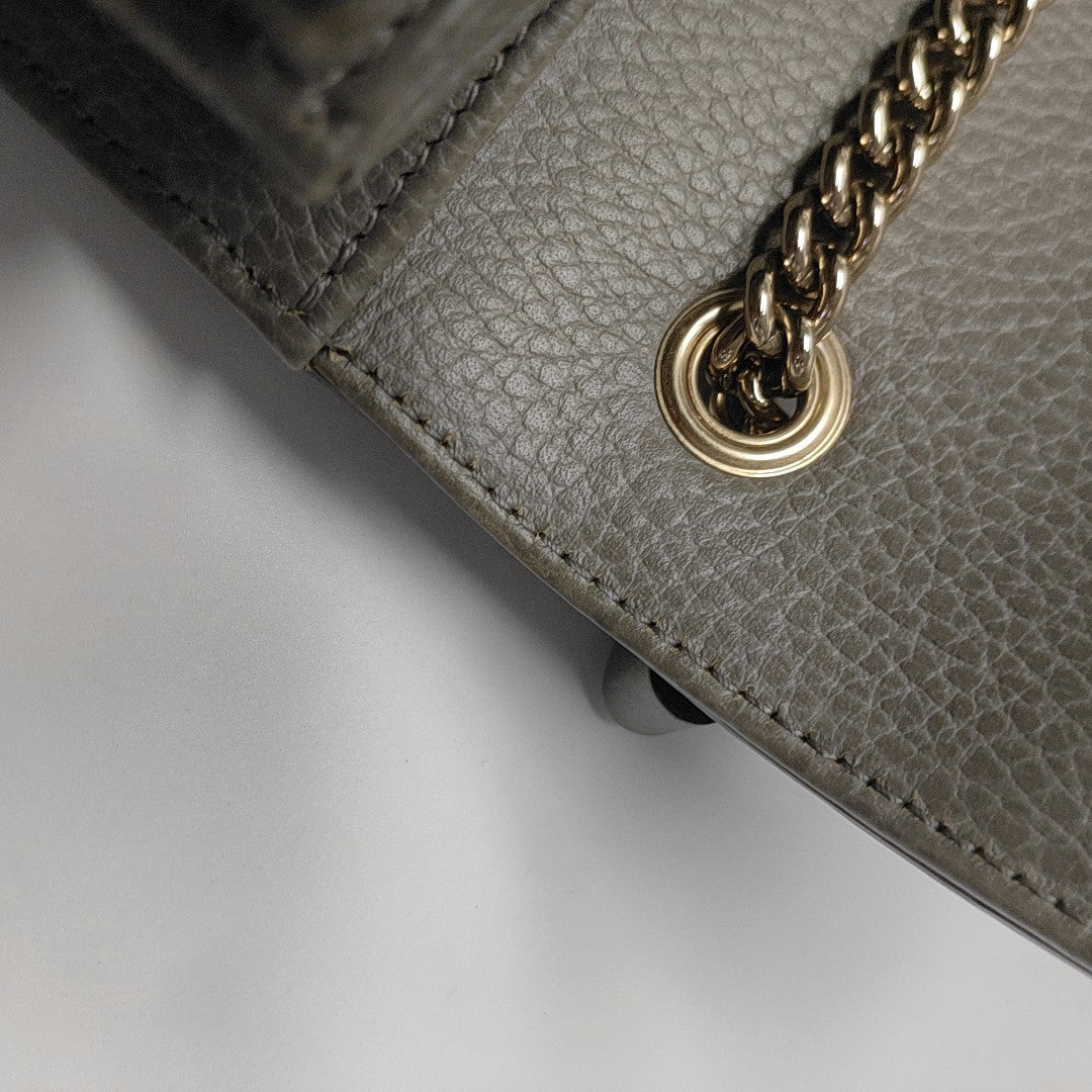 Interlocking G Small Calfskin Gray