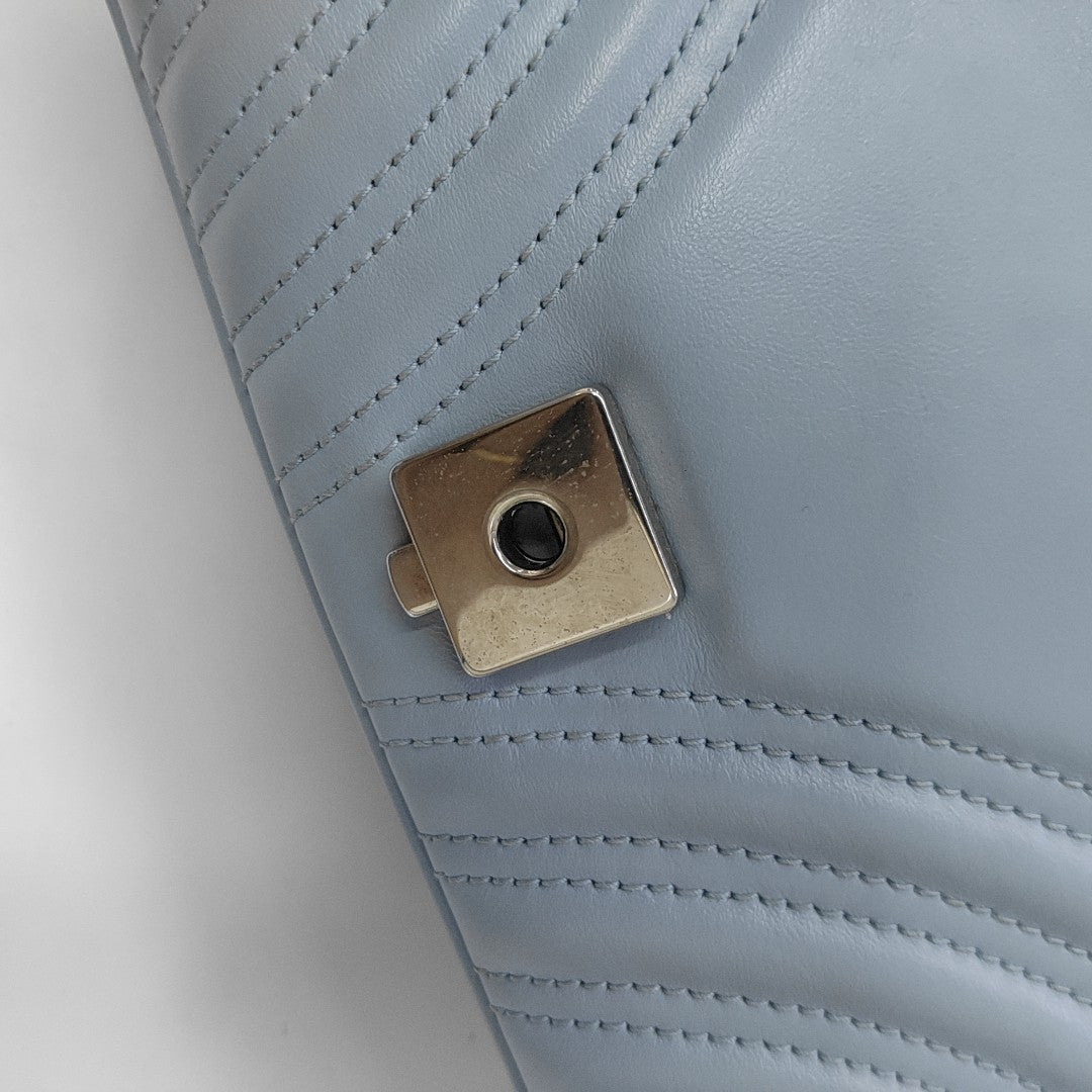 GG Marmont Medium Quilted Calfskin Blue