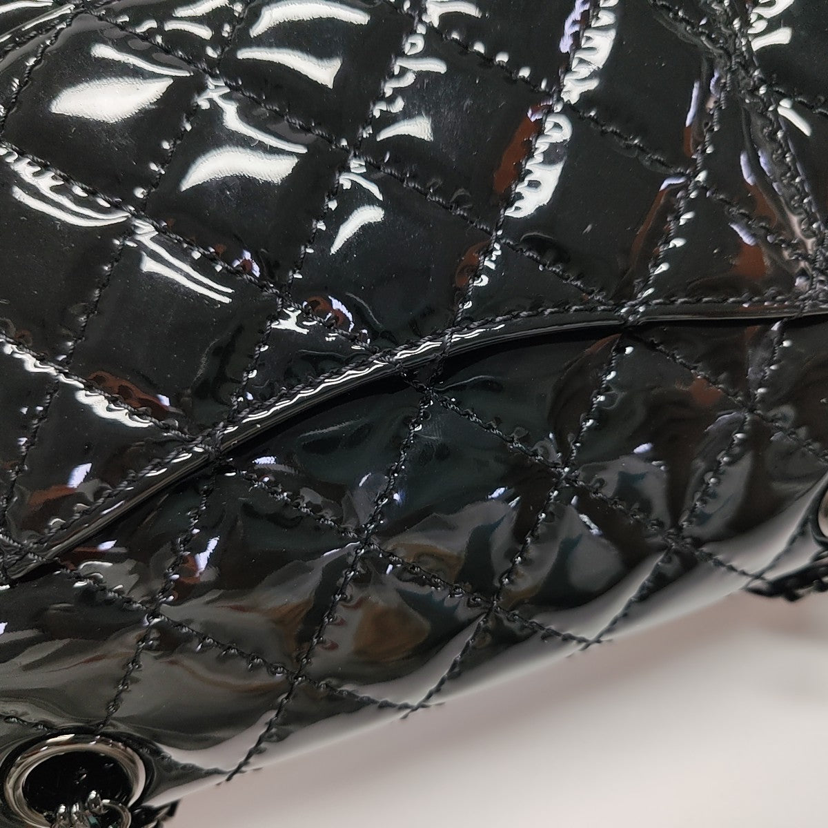 2.55 224 (mini) Quilted Patent Calfskin Black