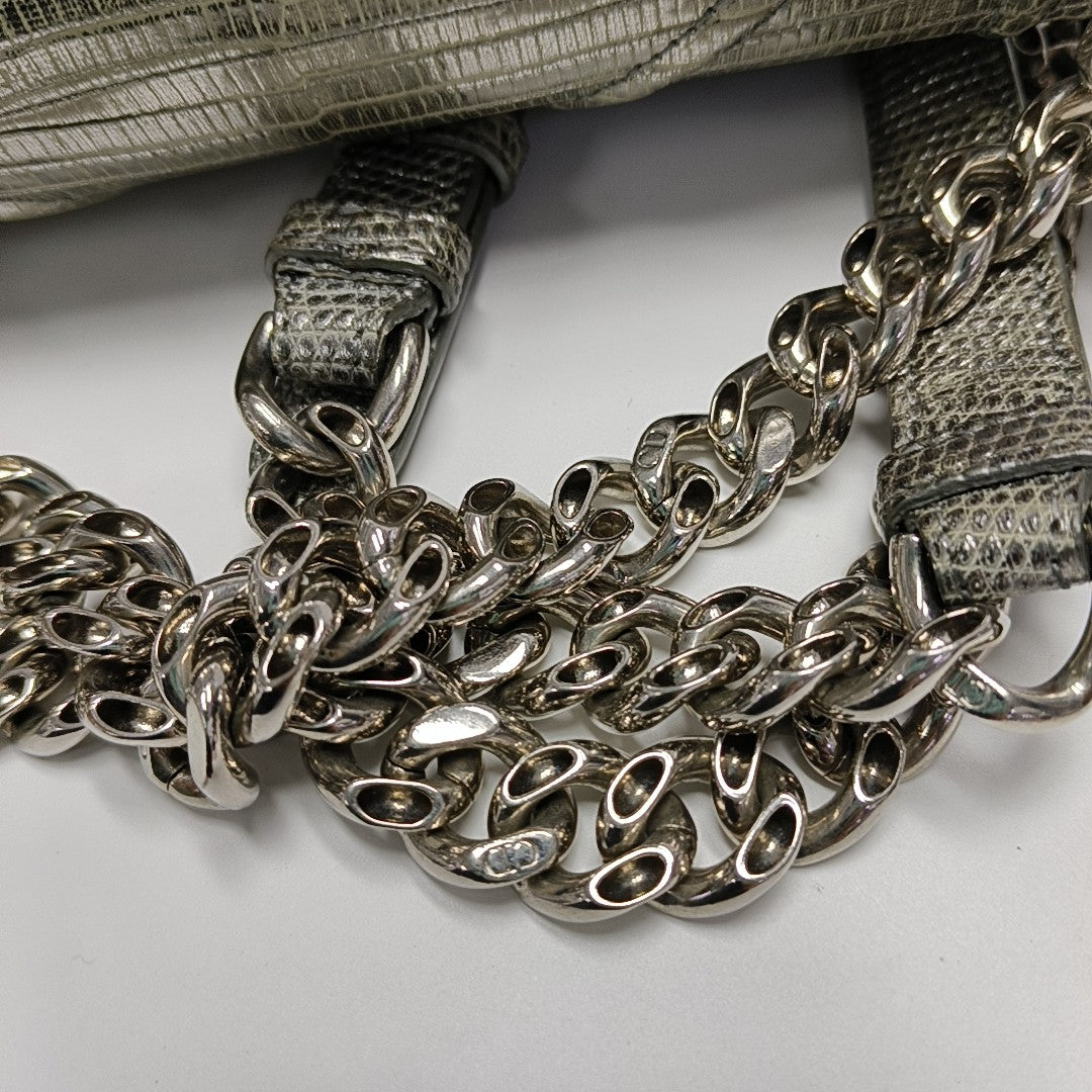 Diorama Small Cannage Calfskin Silver
